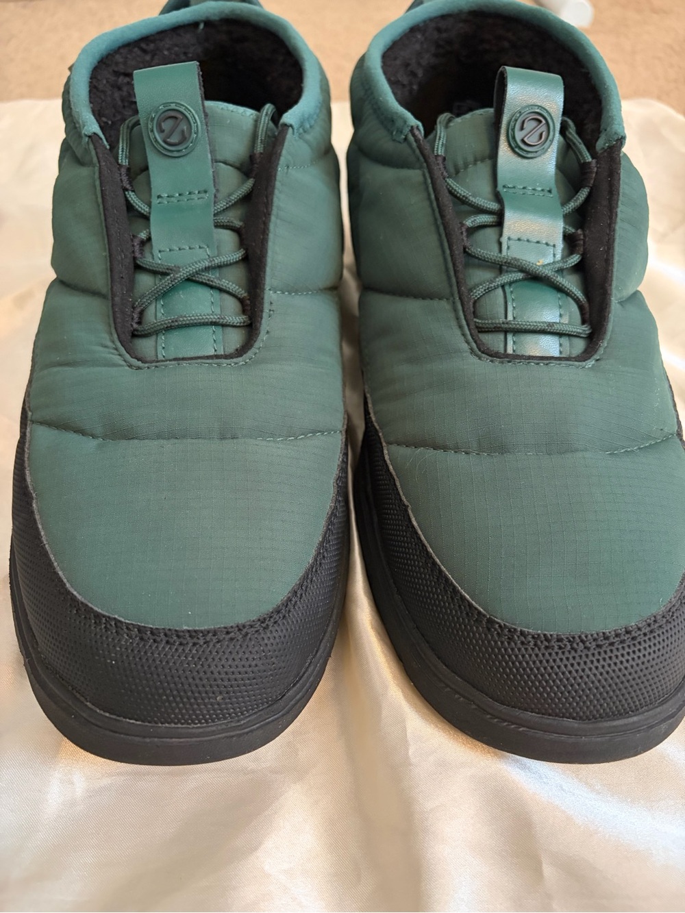 Cole Haan Green and Black Men's Quilted Slip-On Boots